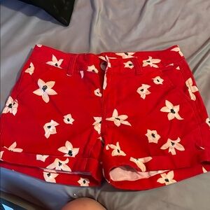 Red Floral Women's Shorts